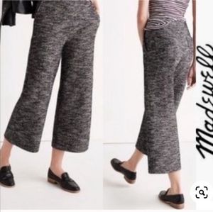 NWT Madewell tweed wool blend cropped, wide leg pants. Size small.